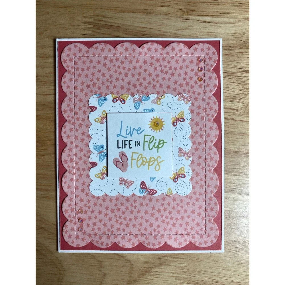 Handmade Summer Blank Greeting Card A2 & Envelope